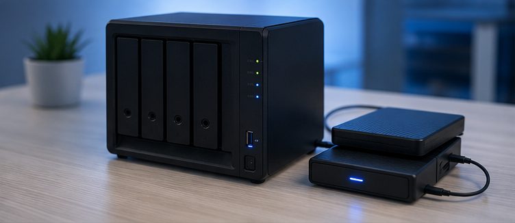 Backup y recuperación — NAS y discos de respaldo